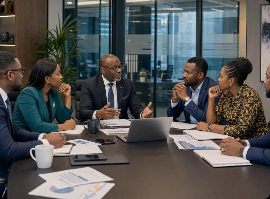 Reunião de alinhamento e mentoria empresarial